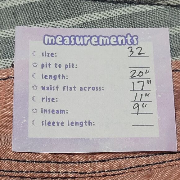 HOWE Reversible Grey Stripe / Red Bermuda Shorts Size 32 Inseam 9" Cotton Medium - Picture 2 of 10